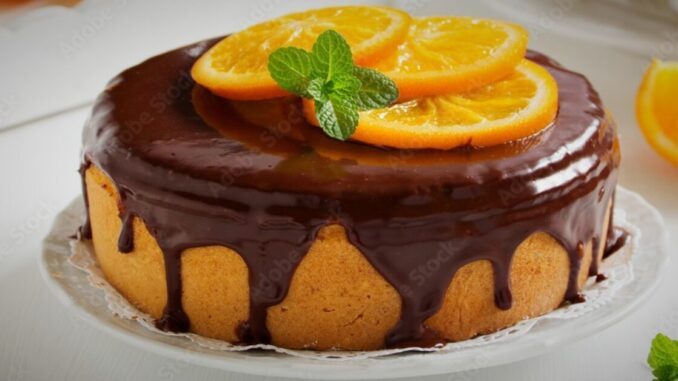Bolo de Laranja com Cobertura de Chocolate