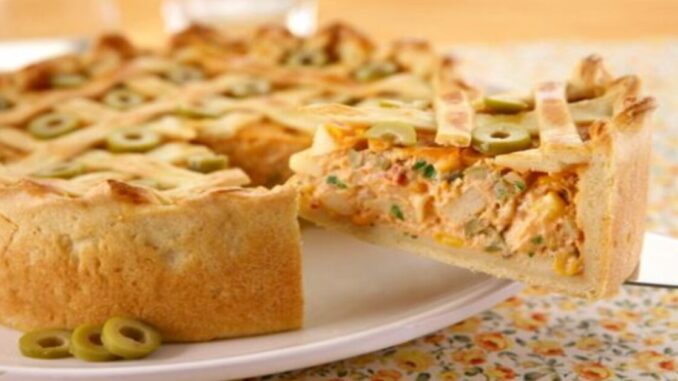 Torta de frango de liquidificador