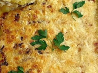 Bacalhau Cremoso Gratinado feito com Batata Doce