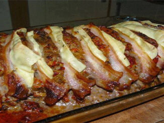Lombo recheado com queijo e bacon