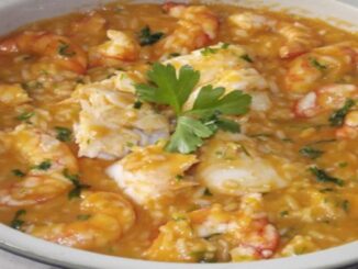 Arroz de peixe com camarão