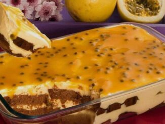 Pavê de chocolate com mousse de maracujá