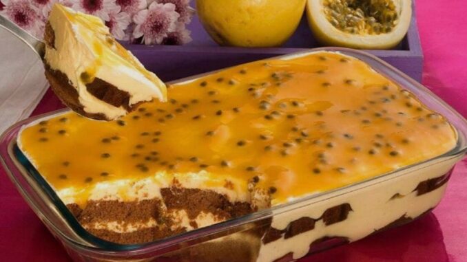 pave Pavê de chocolate com mousse de maracujá