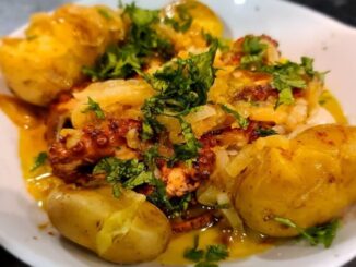 Polvo à lagareiro com vinho tinto
