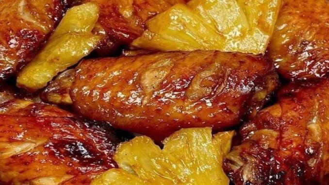 asas de frango Asas de Frango com Abacaxi