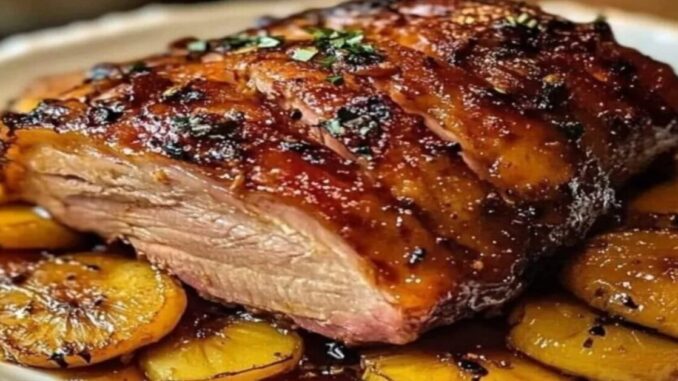 pernil assado Pernil assado com ananás