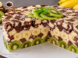 Bolo Zebra com Kiwi e Banana Saudavel